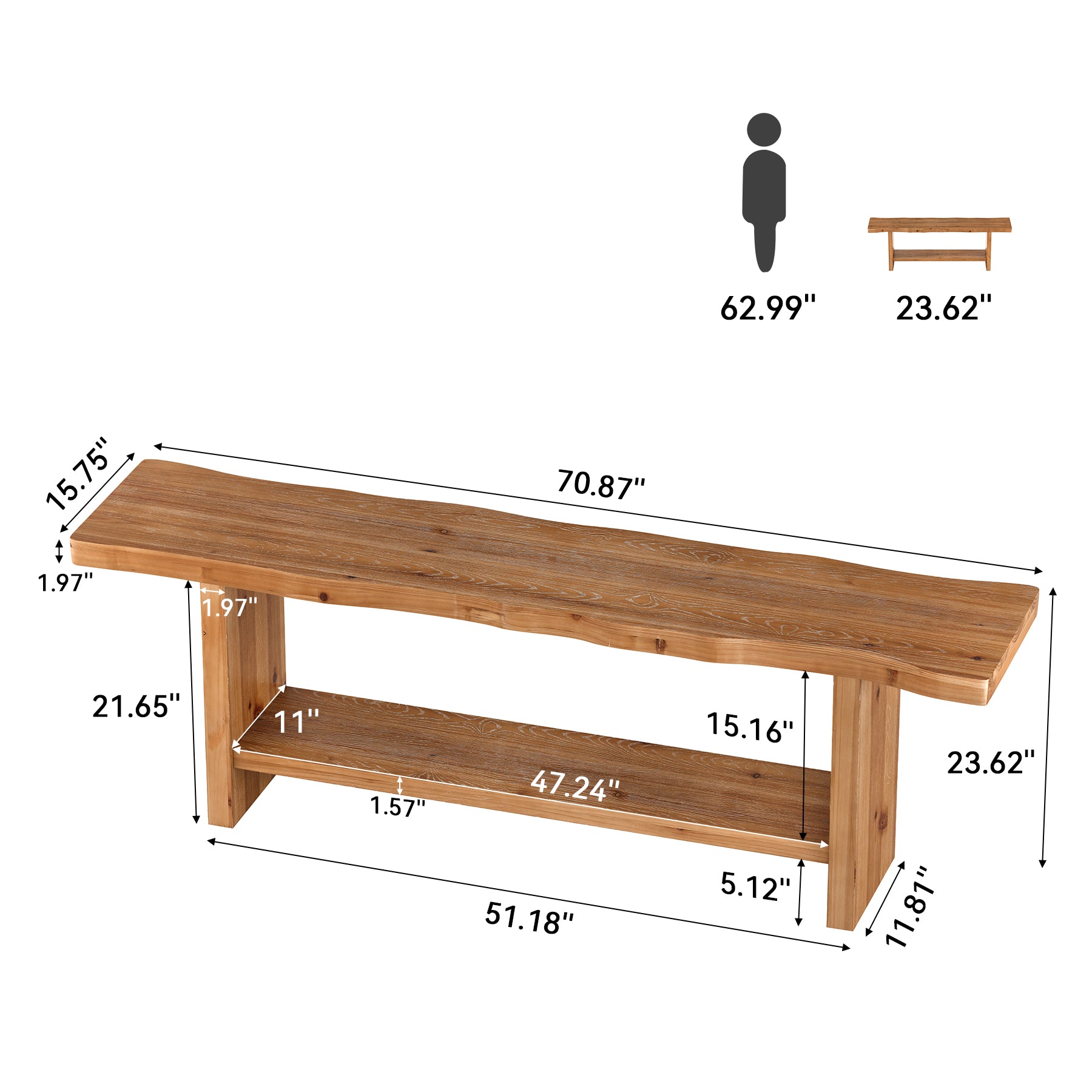 70.9" Solid Wood TV Stand, Farmhouse TV Entertainment Center for TVs up to 80 Inches