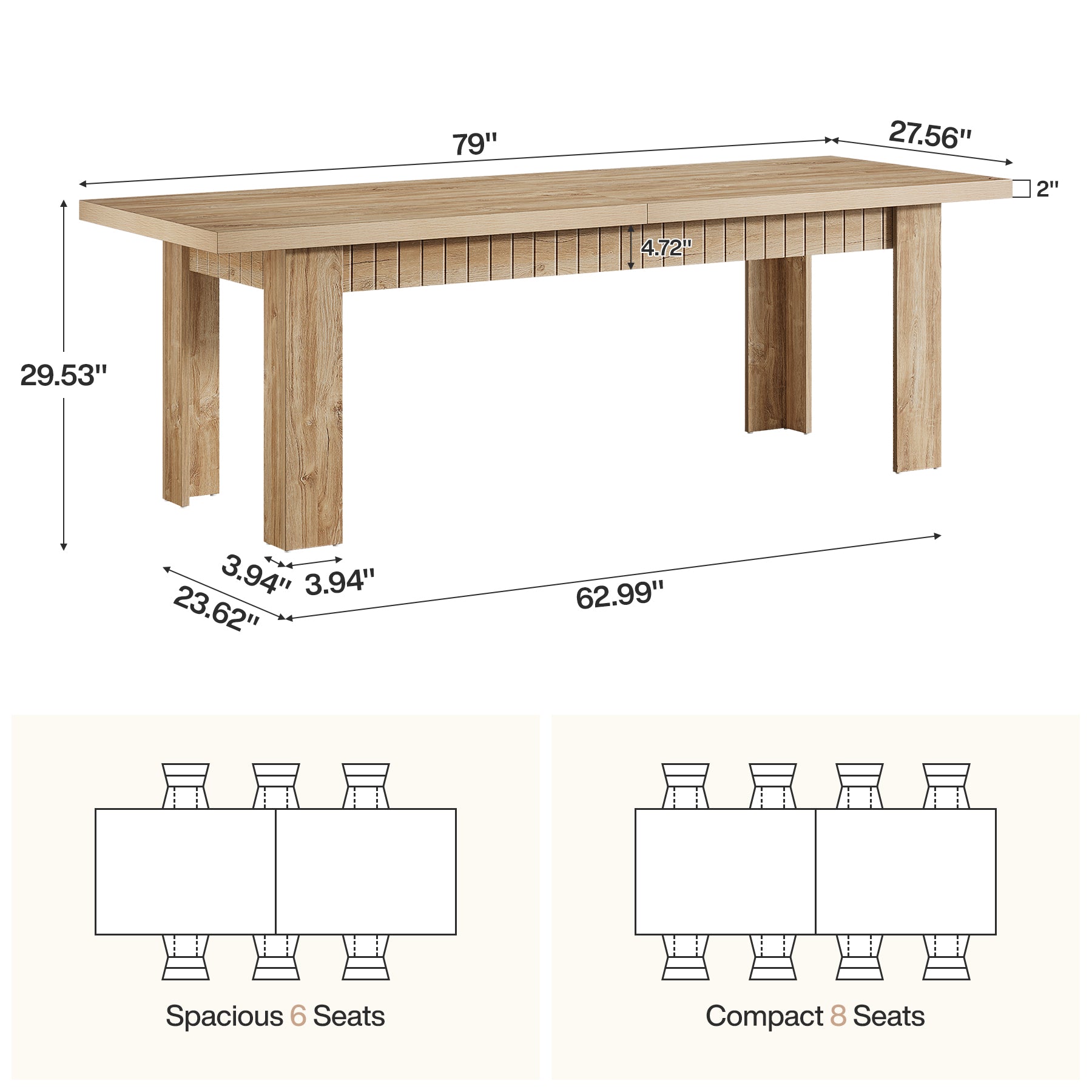 79" Dining Table - Thumbnail 5