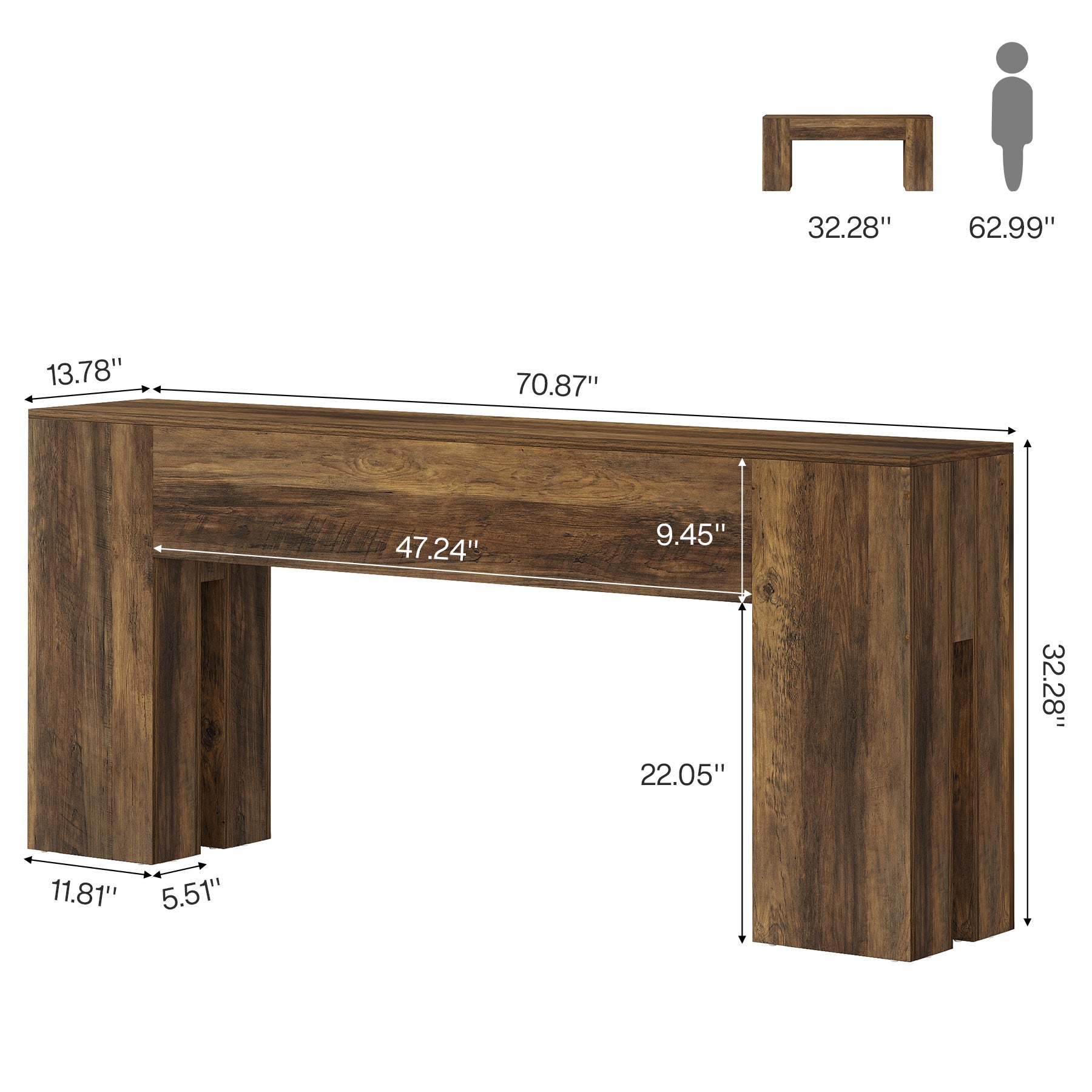 71" Console Table, Farmhouse Entryway Sofa Table Behind Couch