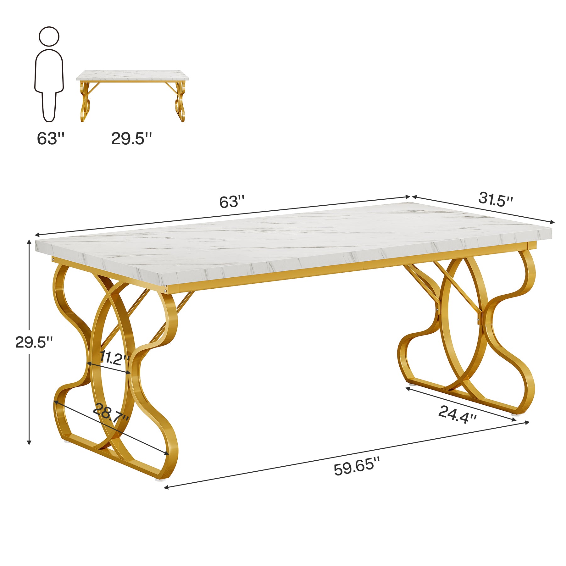 63" Executive Desk, Computer Desk Office Desk Study Table