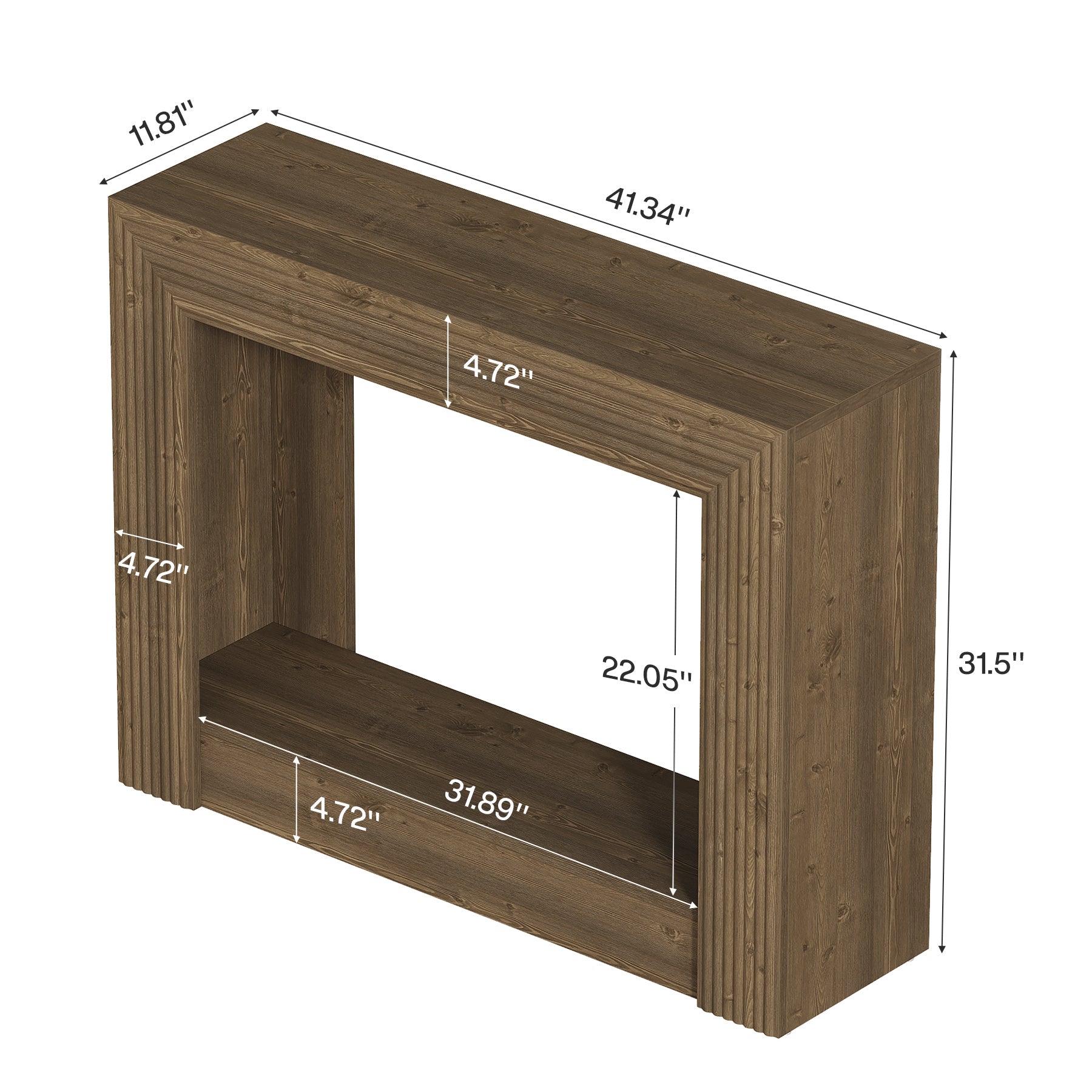41" Farmhouse Console Table with Storage, Narrow 2-Tier Sofa Table for Entryway or Behind Couch