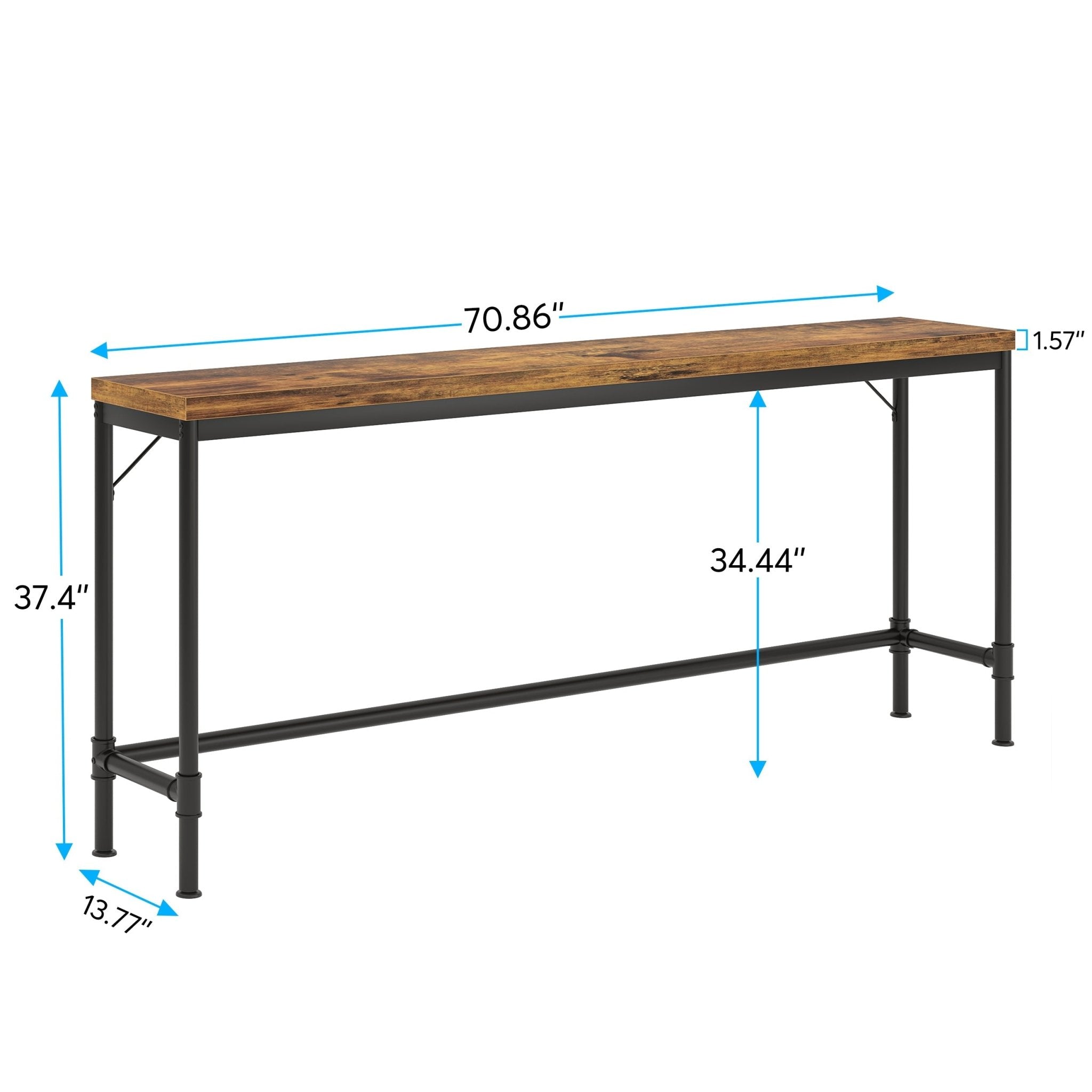 Narrow Console Table, 70.9" Extra Long Sofa Table Industrial Hallway Table