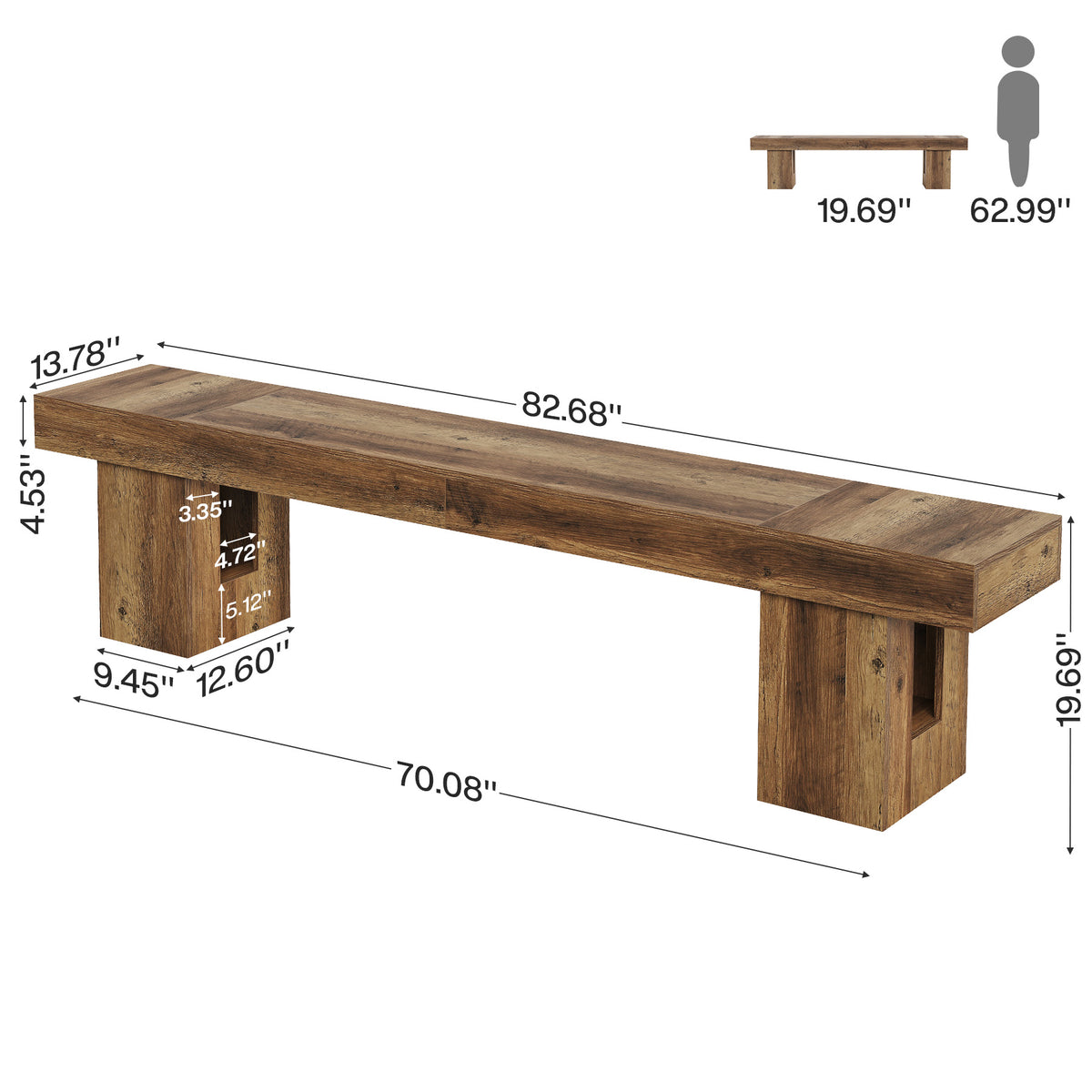 83" Entryway Bench, Extra-Long Shoe Bench with Sturdy Base for Hallway