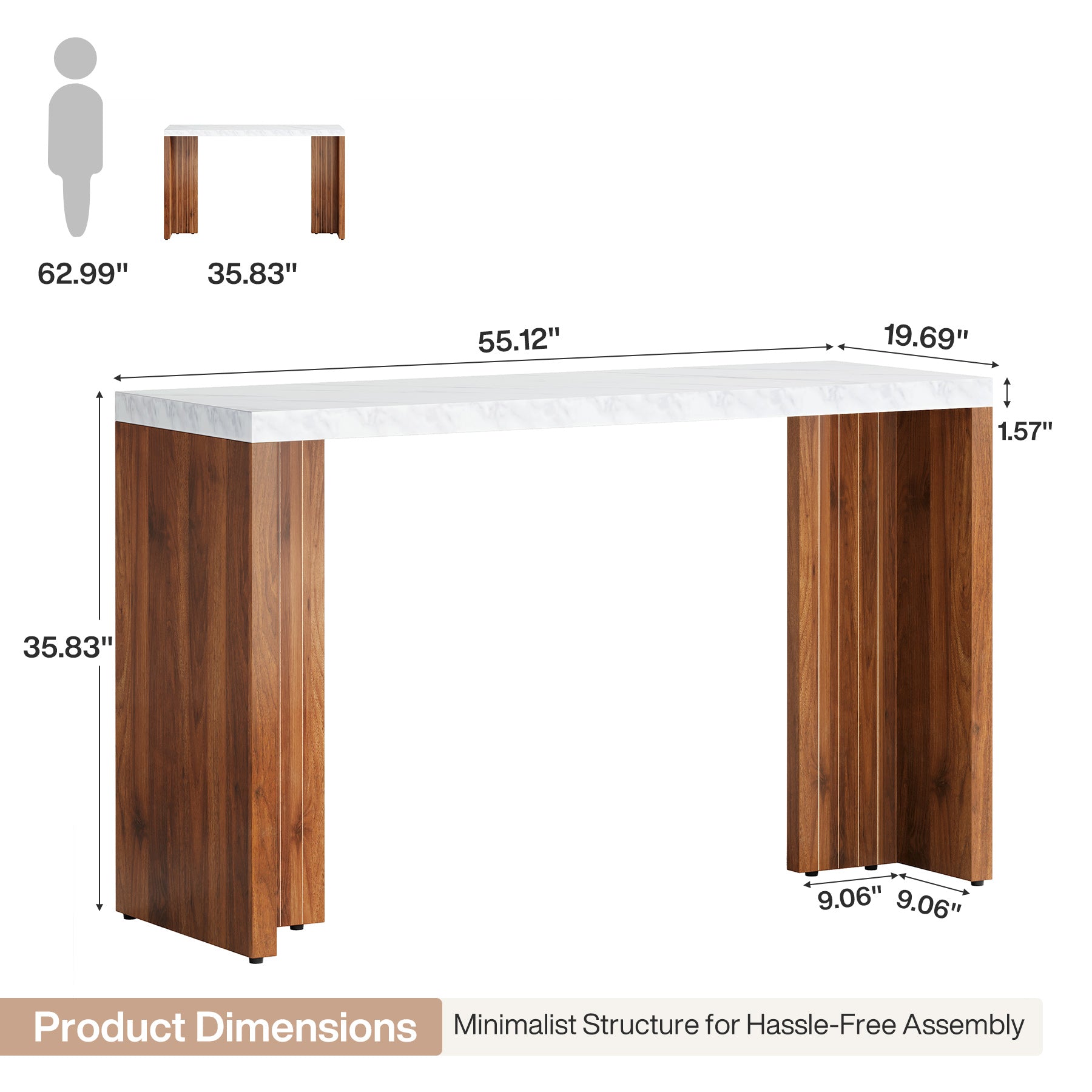 55" Bar Unit, Moedern Home Bar Table Coffee Table