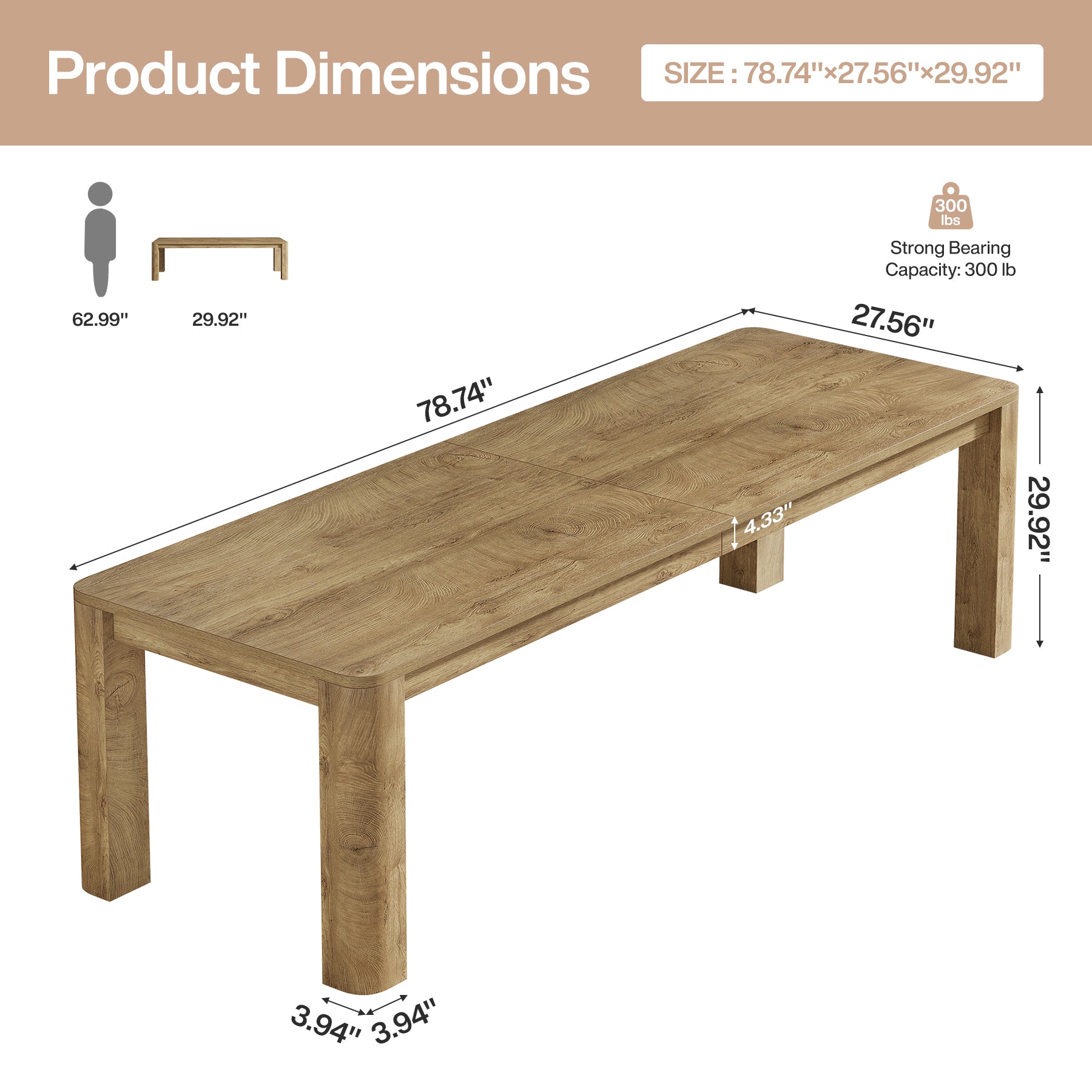 78.74" Two Person Desk, Double Computer Desk Writing Table for Home Office