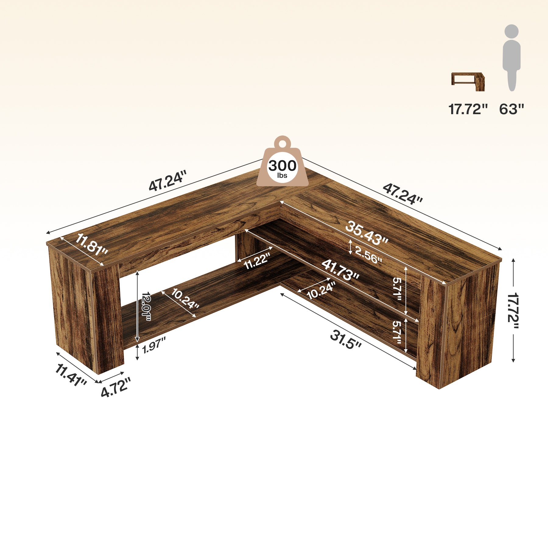 47" L-Shaped Corner Shoe Bench with Storage, Entryway Bench with Open Shelves for Boots & Shoes