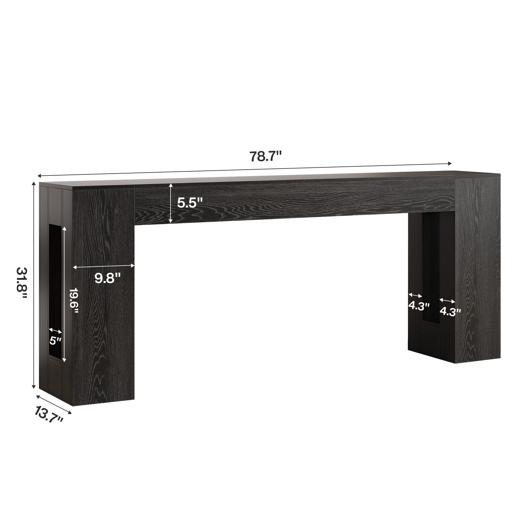 Tribesigns 78.74" Console Table, Modern Geometric Sofa Table for Entryway