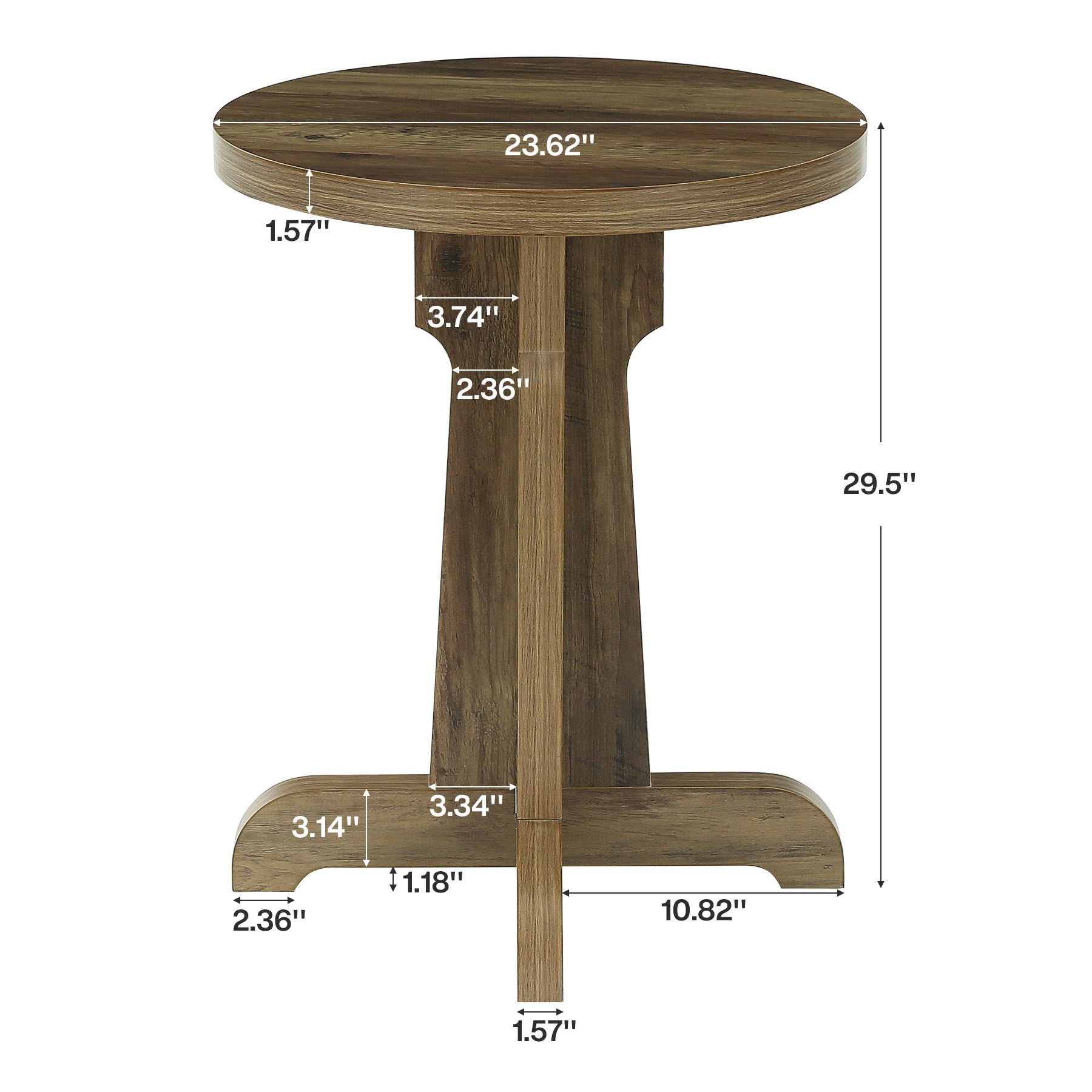23.6" Round Dining Table, Modern Commercial Dinner Table for 2 People