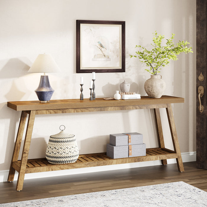 Farmhouse Console Table, 70.9" Entryway Table 2 - Tier Sofa Table Tribesigns