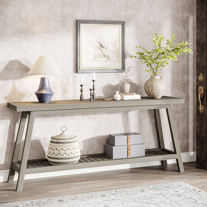 Farmhouse Console Table, 70.9" Entryway Table 2 - Tier Sofa Table Tribesigns