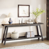 Farmhouse Console Table, 70.9" Entryway Table 2 - Tier Sofa Table Tribesigns 3