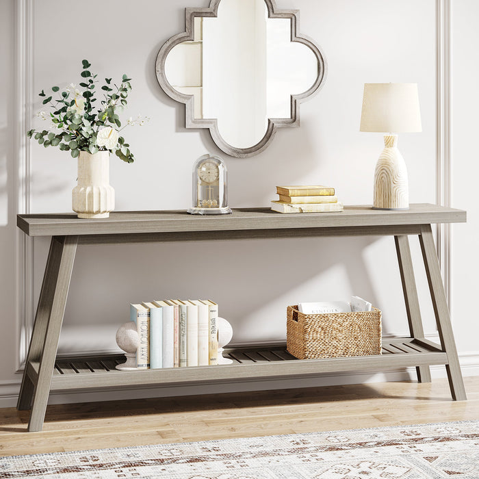 Farmhouse Console Table, 70.9" Entryway Table 2 - Tier Sofa Table Tribesigns