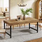 Farmhouse Dining Table, 55" Rectangular Kitchen Dinner Table for 4 - 6 People Tribesigns