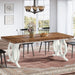 Farmhouse Dining Table, 70.8" Wood Kitchen Table For 6 People Tribesigns