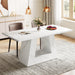 Faux Marble Dining Table, 63" Kitchen Table for 4 to 6 People Tribesigns