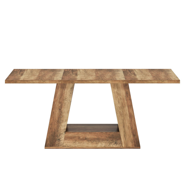 Faux Marble Dining Table, 63" Kitchen Table for 4 to 6 People Tribesigns