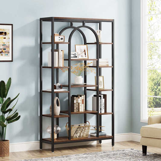 Freestanding Bookshelf, 70.9" Etagere Bookcase Open Display Shelf Tribesigns