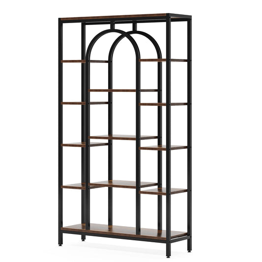 Freestanding Bookshelf, 70.9" Etagere Bookcase Open Display Shelf Tribesigns