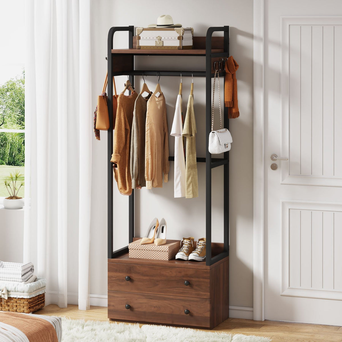 Rustic free standing coat rack sale