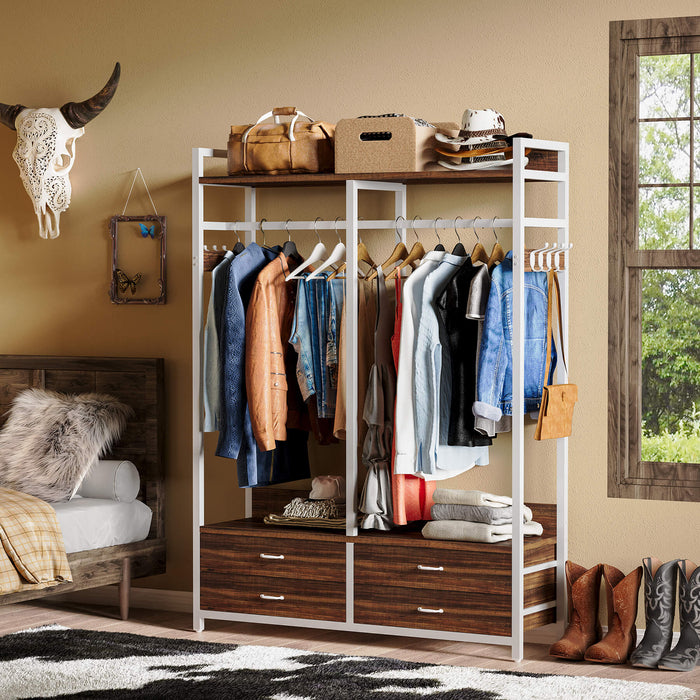 Clothes rack with drawers sale