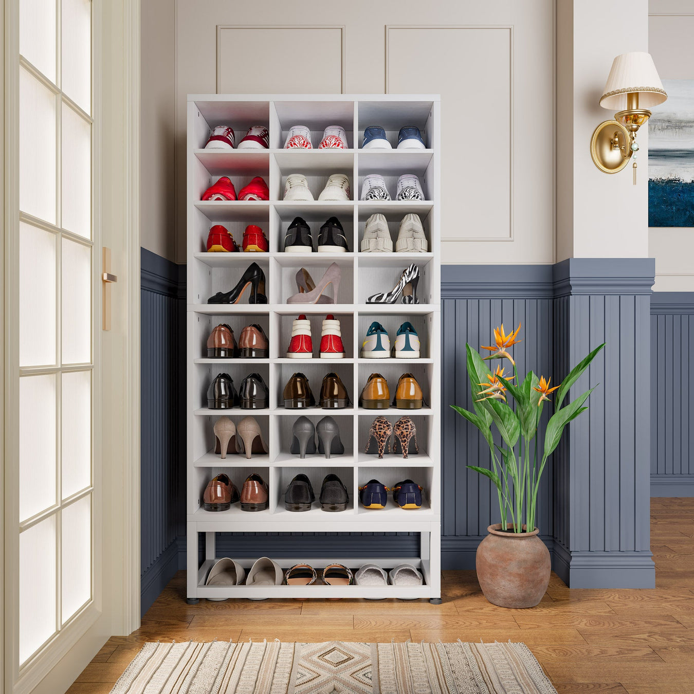 Freestanding Shoe Cabinet, 8 - Tier Shoe Storage Rack with 24 Cubbies Tribesigns