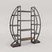 Industrial Bookshelf, Oval Triple Wide Etagere Bookcases Display Shelves Tribesigns