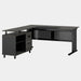 Industrial L - Shaped Desk, 63" Computer Executive Desk with File Cabinet Tribesigns