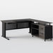 Industrial L-Shaped Desk, 63" Computer Executive Desk with File Cabinet Tribesigns