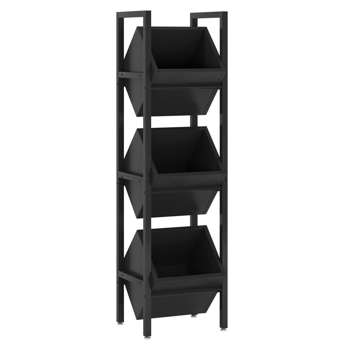 Industrial Wine Rack, 3 Tier Freestanding Wine Storage Stand Tribesigns