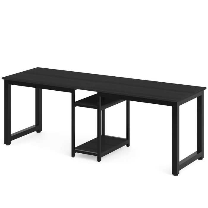 Tribesigns Tribesigns Two Person Desk, 78 Inches Computer Desk with Storage Shelves