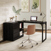 L - Shaped Computer Desk, Reversible Corner Desk With Drawer Cabinet Tribesigns 3