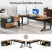 L-Shaped Executive Desk, 63" Computer Desk Writing Table with File Cabinet Tribesigns
