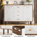 Large Buffet Sideboard, Farmhouse Storage Cabinet with 4 Drawers Tribesigns