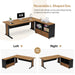 Large L - Shaped Desk, 63" Executive Computer Desk with Mobile File Cabinet Tribesigns