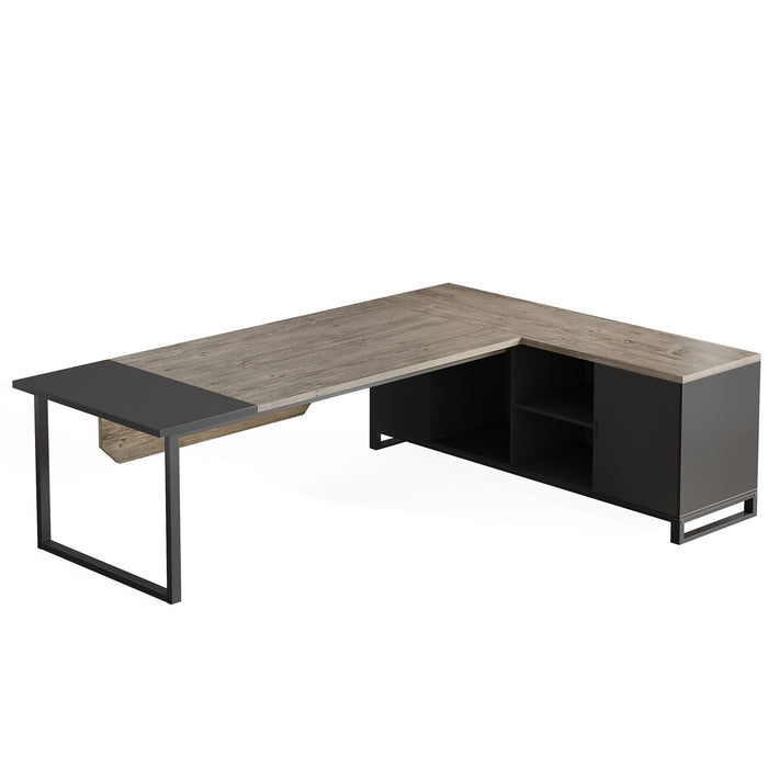 Large L - Shaped Desk, 70.87" Executive Desk with 55" File Cabinet Tribesigns