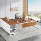 Large L - Shaped Desk, 70.87" Executive Desk with 55" File Cabinet Tribesigns
