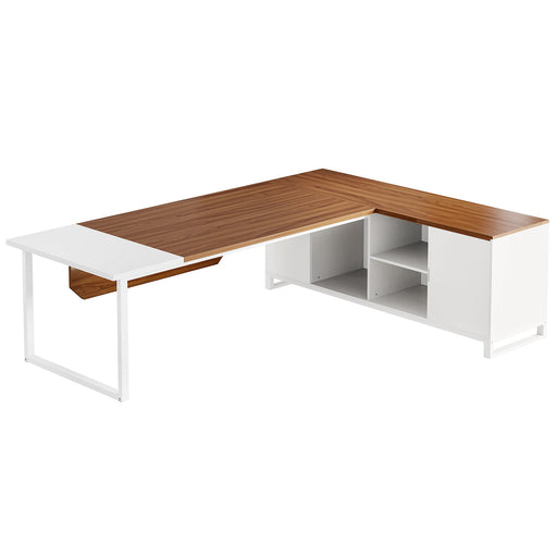 Large L - Shaped Desk, 70.87" Executive Desk with 55" File Cabinet Tribesigns