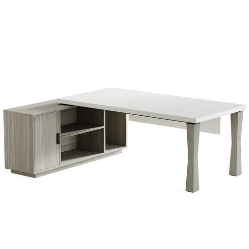 Large L - Shaped Desk, 71 - Inch Executive Desk Computer Table with Cabinet Tribesigns