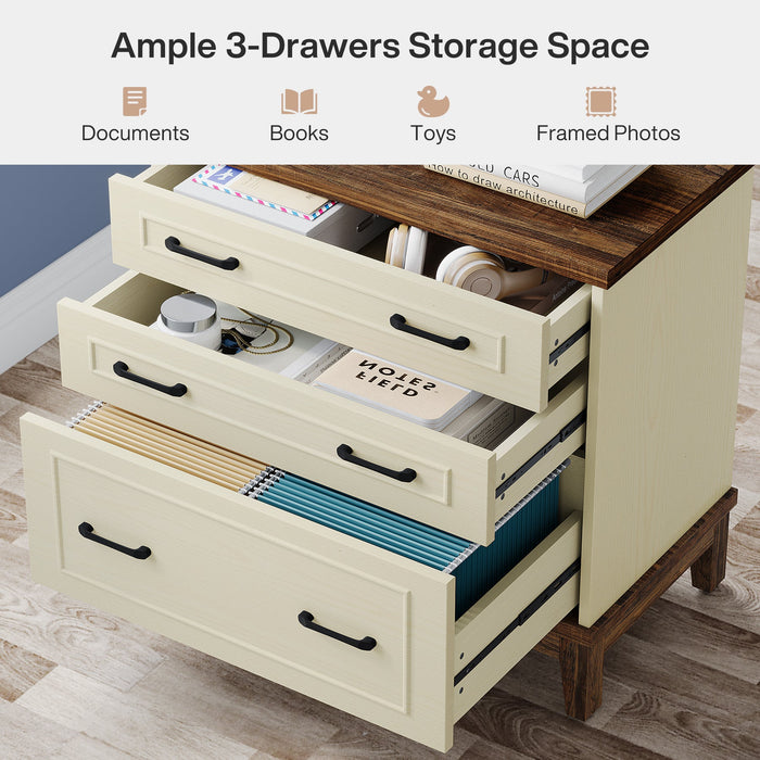 Lateral File Cabinet, 3 - drawer Filing Cabinet For A4/letter/legal Size Tribesigns