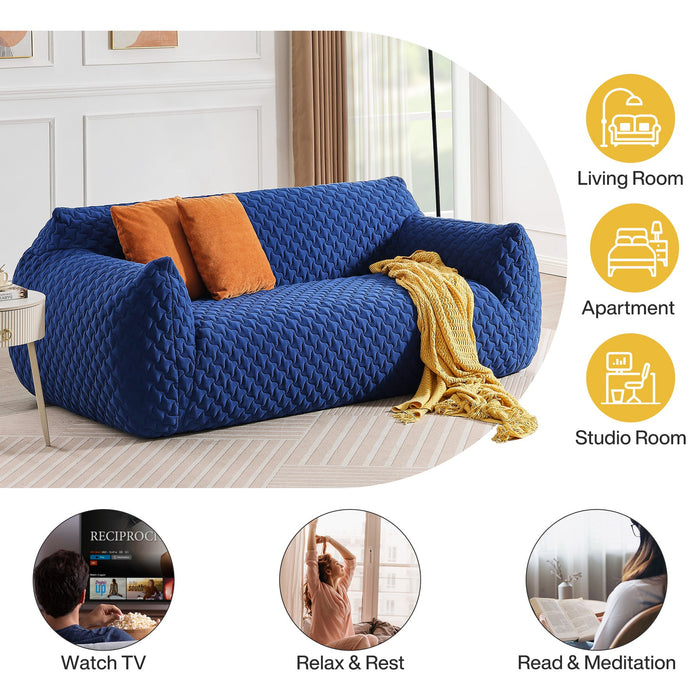 Loveseat Sofa Couch, Modern Floor Cloud Couch 3 - Seater Sofa with 2 Pillows Tribesigns