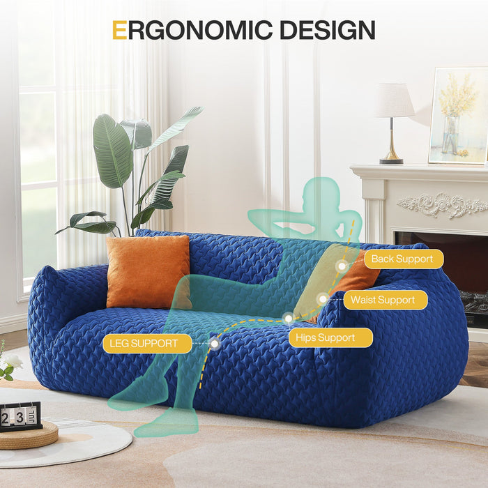 Loveseat Sofa Couch, Modern Floor Cloud Couch 3 - Seater Sofa with 2 Pillows Tribesigns