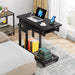Mobile C Table, Portable Desk Side Table with Power Outlet Tribesigns