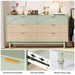 Modern 6-Drawer Dresser, 55 Inches Storage Chest of Drawers Tribesigns