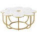 Modern Coffee Table, Flower - Shaped Center Table with Faux Marble Tabletop Tribesigns