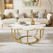 Modern Coffee Table, Flower - Shaped Center Table with Faux Marble Tabletop Tribesigns