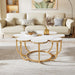 Modern Coffee Table, Flower - Shaped Center Table with Faux Marble Tabletop Tribesigns
