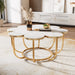 Modern Coffee Table, Flower - Shaped Center Table with Faux Marble Tabletop Tribesigns