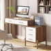 Modern Computer Desk, Home Office Desk with 5 Drawers File Cabinet Tribesigns