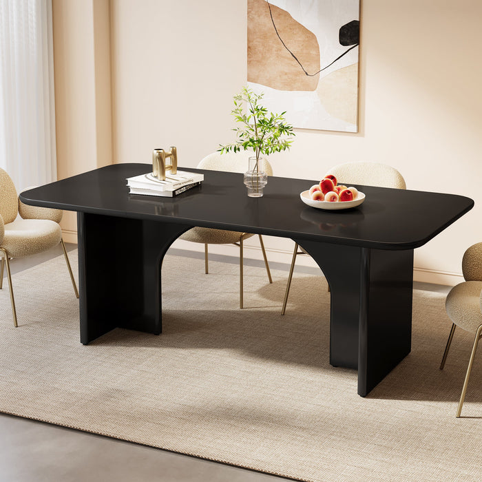 Modern Dining Table, 63" Large Rectangle Kitchen Table for 4-6 People Tribesigns