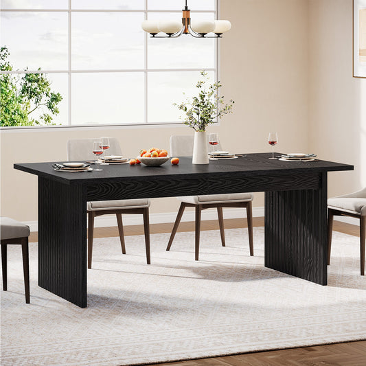 Modern Dining Table, 63" Rectangular Kitchen Table for 6 People Tribesigns